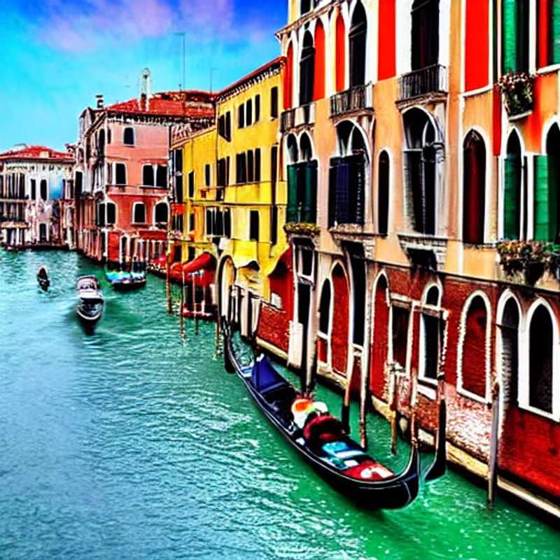 Veneza na primavera: Gôndolas coloridas refletindo em canais brilhantes sob o sol da manhã. Um cenário idílico para as férias de primavera.
