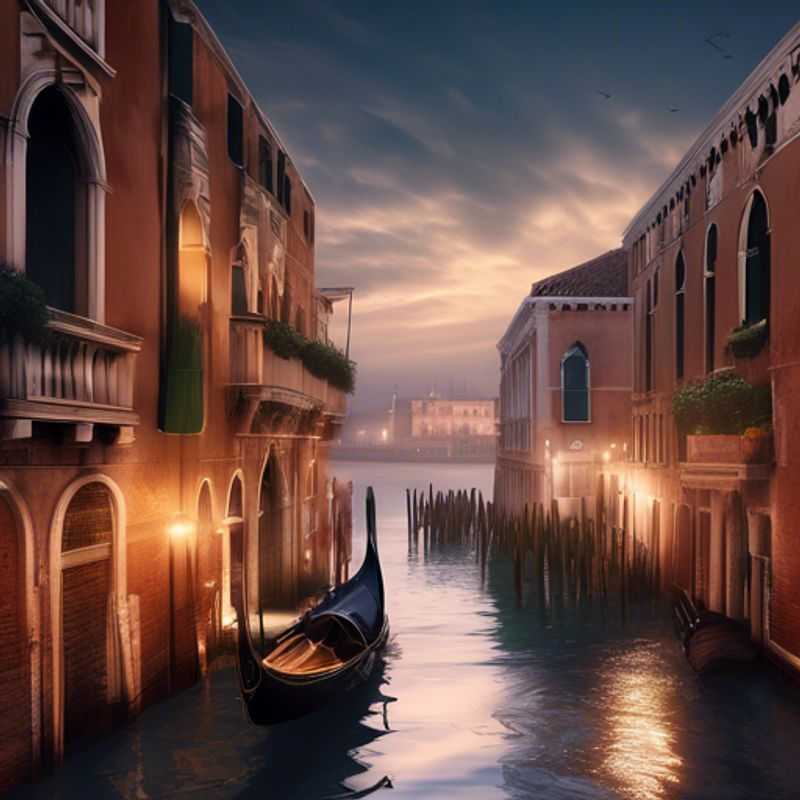 Veneza, Itália: Um canal pitoresco com gôndolas e edifícios históricos, ilustrando o cenário encantador e, possivelmente, o custo de uma visita à cidade.