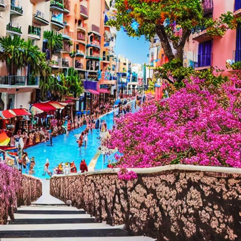 Alicante printanière : soleil éclatant sur la plage et la ville animée.