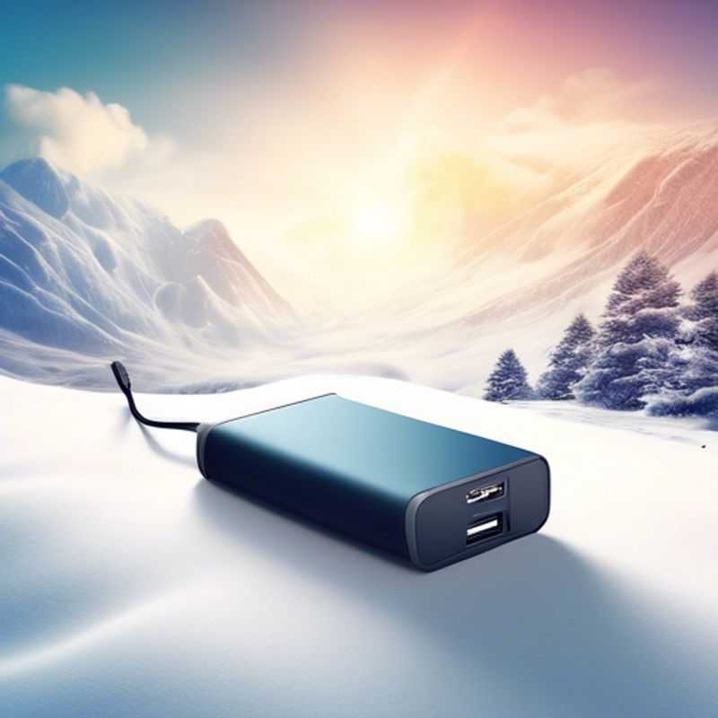 A close-up shot of a sleek portable charger or power bank, ready to keep your devices powered on the go.