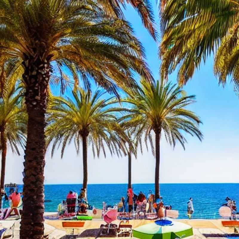 Marbella printanière : ambiance animée sur la plage, idéale pour les vacances de printemps.
