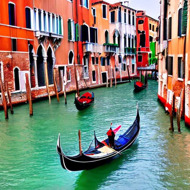 Veneza na primavera: Gôndolas coloridas refletindo em canais brilhantes sob o sol da manhã. Um cenário idílico para as férias de primavera.