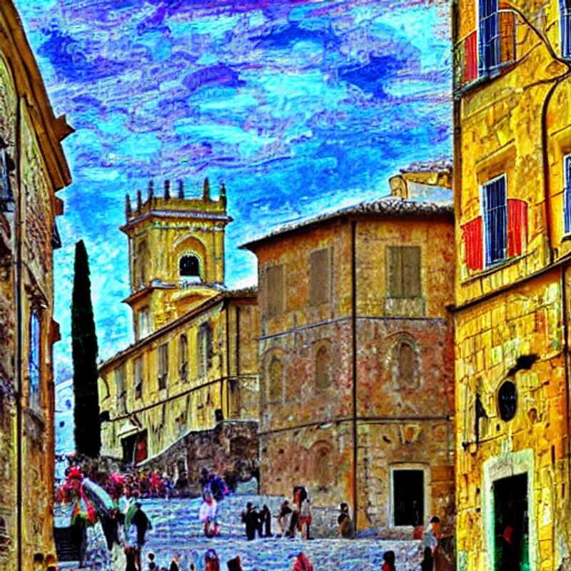 Deux amis savourent le charme baroque de Modica, Italie, baignée de soleil printanier, pendant leur escapade de vacances de Pâques. (Two friends savoring the baroque charm of Modica, Italy, bathed in spring sunshine, during their Easter break getaway.)