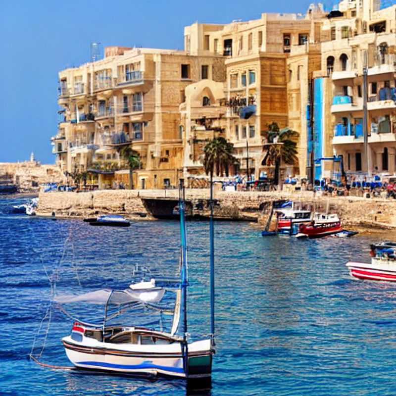 Deux jeunes explorateurs profitant de la vue printanière éclatante sur la mer Méditerranée depuis le front de mer ensoleillé de Sliema, Malte, lors d'une escapade inoubliable.
