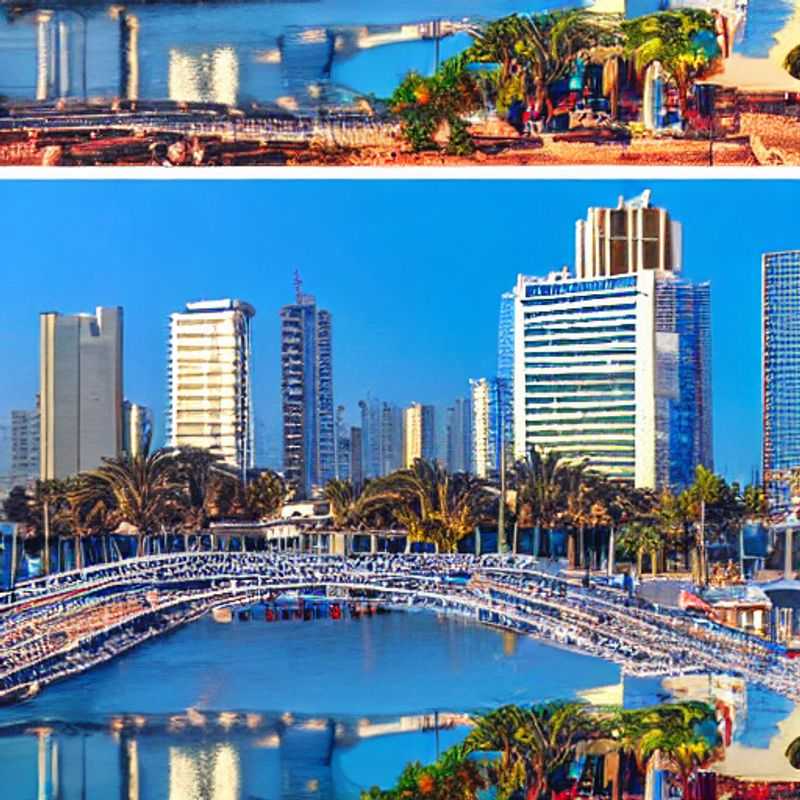 Deux jeunes femmes profitant du soleil printanier sur la promenade animée de Tel-Aviv, Israël, pendant leur semaine de relâche.