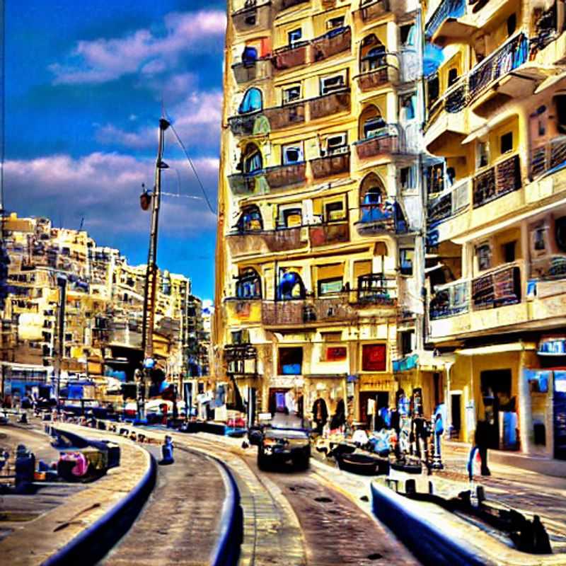Vibrant Sliema promenade buzzing with life during spring break in Malta, a perfect blend of seaside charm and Mediterranean energy.