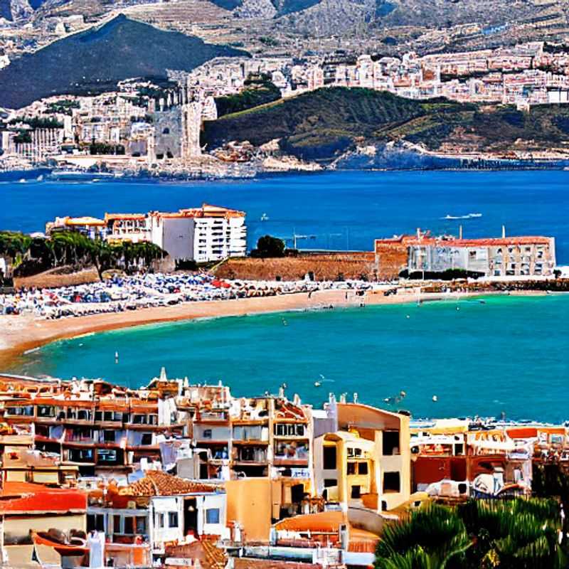 Quatre amis profitent du soleil printanier à Sitges, Espagne, découvrant les plages immaculées et l'atmosphère animée de cette destination prisée pendant les vacances de printemps.