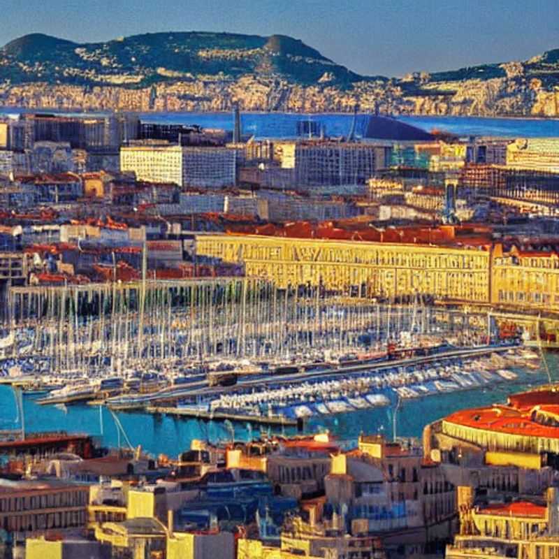 Dos exploradores primaverales contemplando el vibrante Puerto Viejo de Marsella, con sus barcos danzantes y el espíritu mediterráneo despertando tras el invierno. ¡Descubre qué aventuras te esperan en Marsella durante tus vacaciones de primavera!