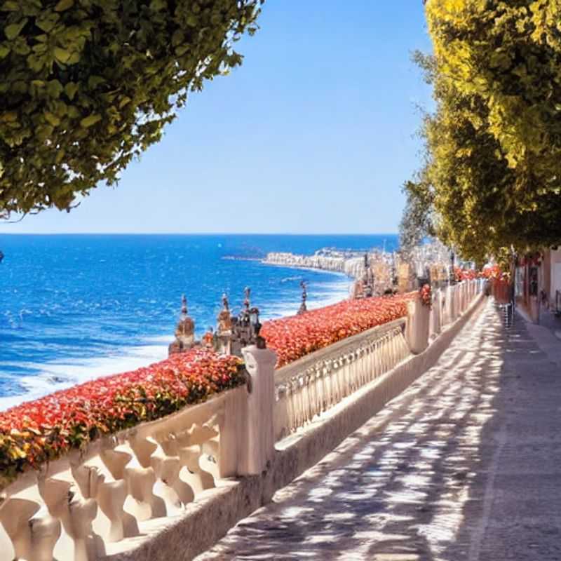 Casais aproveitando o sol e a brisa do mar em Sitges, Espanha, durante as férias da primavera. Um paraíso mediterrâneo vibrante, perfeito para relaxar e explorar.