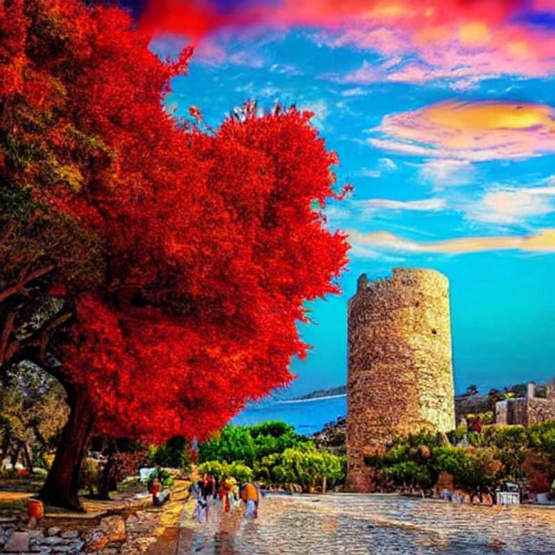 Soaking up the sun and history: Picture yourself here! Ancient walls and blooming bougainvillea, just one taste of the Rhodes, Greece spring break adventure that awaits!
