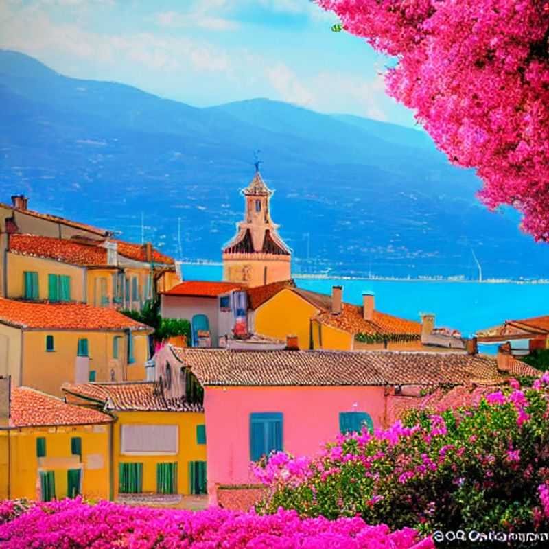 Casas coloridas de Menton, banhadas pelo sol da primavera, em um cenário vibrante perfeito para as suas férias de primavera!