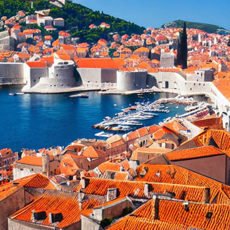 Vue imprenable sur les remparts de Dubrovnik baignés par le soleil printanier, une invitation à l'aventure lors de votre séjour à Dubrovnik pendant les vacances de printemps !