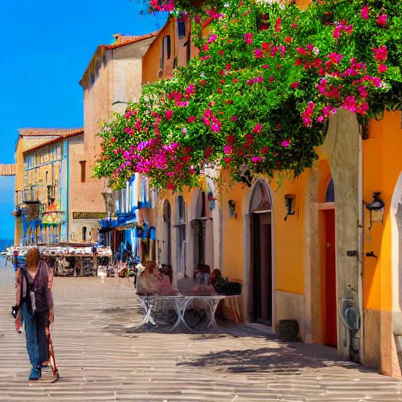 Des vacanciers profitant du soleil printanier sur les remparts d'Alghero, Sardaigne, avec une vue imprenable sur la mer Méditerranée turquoise. Une pause parfaite pendant les vacances de printemps!
