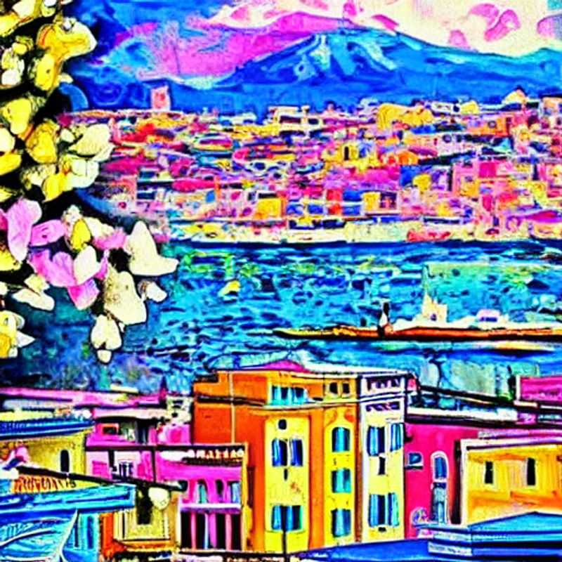 Vue vibrante de Naples, Italie, baignée par la lumière printanière, offrant un aperçu des aventures à vivre pendant les vacances de printemps.