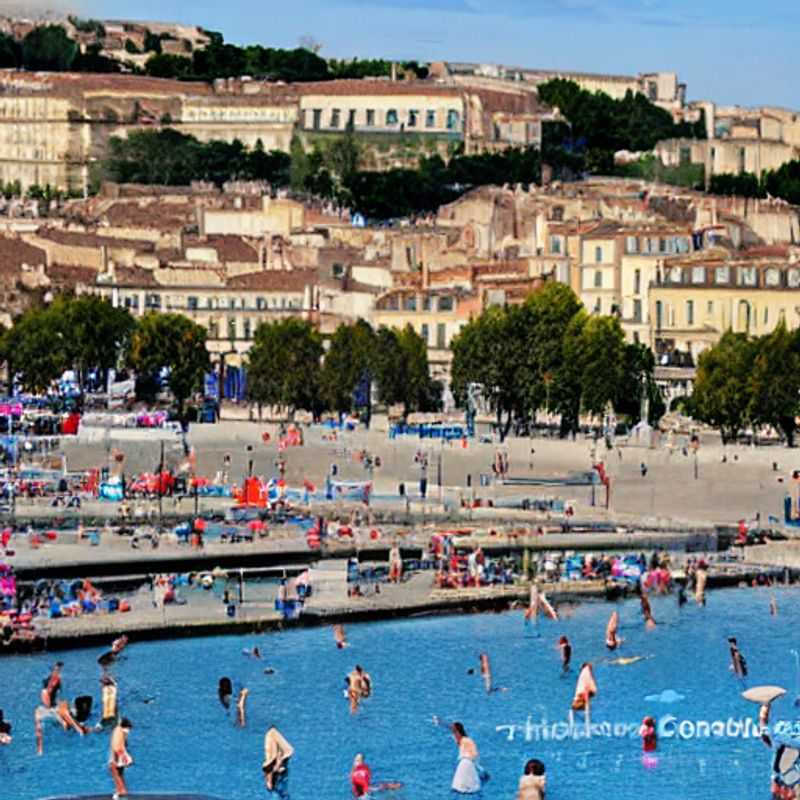Deux jeunes explorateurs découvrent la vibrante Place de la Comédie à Montpellier, baignée de soleil printanier, pendant leurs vacances de printemps.