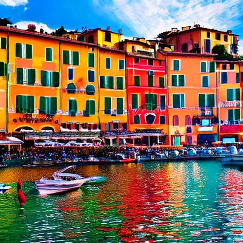 Vue pittoresque de Portofino au printemps, un joyau italien où les couples peuvent se perdre dans le charme coloré du village pendant leurs vacances de Pâques.