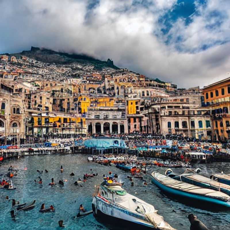 Naples au printemps : Découvrez les rues animées et colorées, avec le Vésuve en toile de fond, lors de votre escapade de printemps à Naples, en Italie.