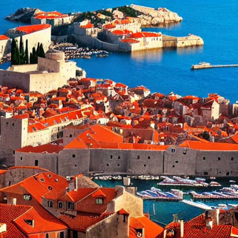 Découvrez les remparts ensoleillés de Dubrovnik, Croatie, sous le ciel printanier. Une vue imprenante pour votre escapade de vacances de printemps!