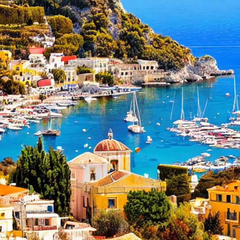 Casal apreciando a vista exuberante da primavera em Corfu, Grécia, com o mar azul-turquesa e flores vibrantes criando um cenário perfeito para as férias. (Couple enjoying the lush spring views of Corfu, Greece, with turquoise sea and vibrant flowers creating a perfect vacation setting.)