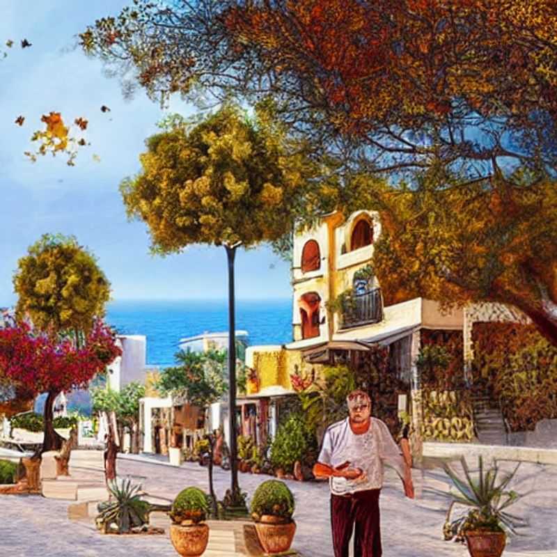 Casal admirando a beleza do porto pitoresco de Kyrenia, Chipre, com seus barcos coloridos e o castelo histórico ao fundo, aproveitando ao máximo as férias da primavera.