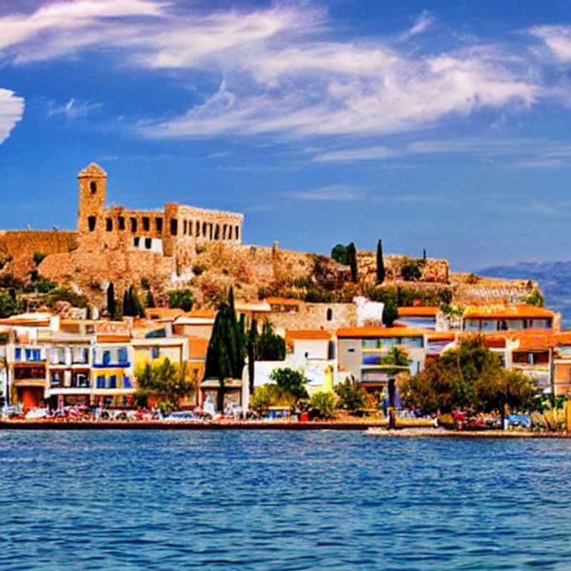 Deux amies explorant le charme printanier de Nauplie, Grèce, avec le fort vénitien Palamède en toile de fond, une destination idéale pour les vacances de printemps.