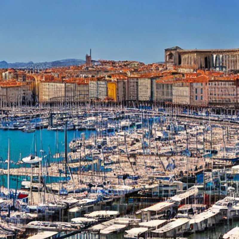 Sun-drenched harbor of Marseille, France, teeming with vibrant life and colorful boats – the perfect backdrop for an unforgettable Spring Break adventure!
