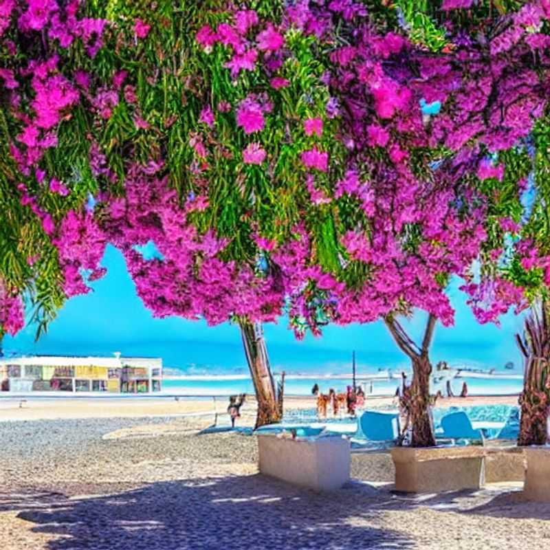 Deux amis profitant du soleil printanier sur la plage de Larnaca, Chypre, avec la mer Méditerranée turquoise en toile de fond – L'escapade parfaite pour les vacances de printemps.