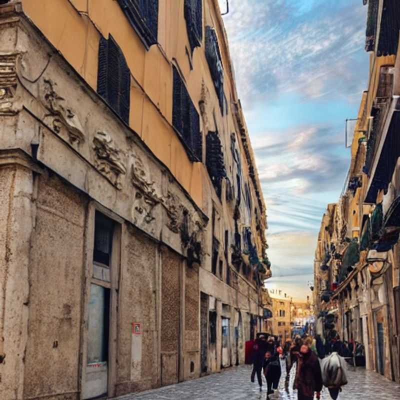 Vue printanière charmante de Bari Vecchia, Italie, avec ses ruelles animées et ensoleillées, une invitation irrésistible à la découverte pendant les vacances de printemps.