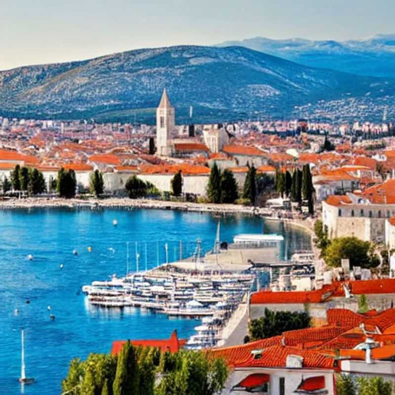 Deux couples profitant de la beauté printanière de Split, Croatie lors de leur pause de printemps de 4 jours.