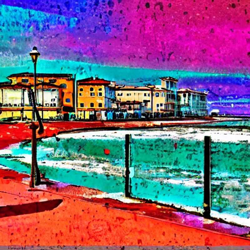 Deux couples profitant de la beauté printanière de Viareggio, en Italie, sur la côte toscane, lors de leurs vacances de printemps.