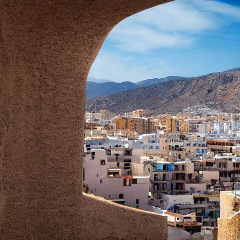 Duas pessoas admiram a deslumbrante vista do Almería, Espanha, durante as férias da primavera - um destino encantador repleto de sol e beleza natural.