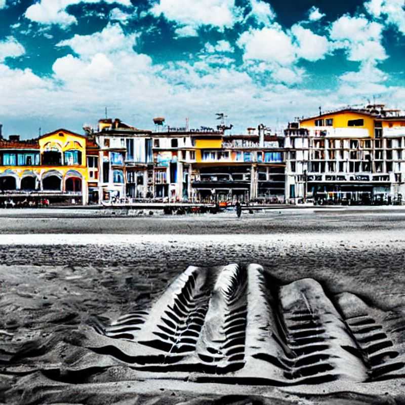 Deux couples admirant les magnifiques plages de Viareggio, en Italie, pendant les vacances de printemps.