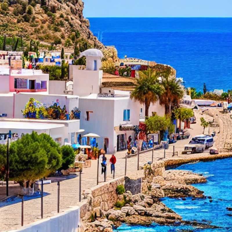 Deux couples découvrant la magnifique ville portuaire de Kyrenia à Chypre lors de leur escapade de printemps.