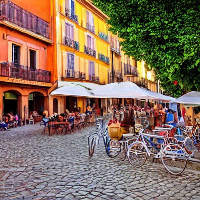 Deux couples profitant de la beauté saisissante de la ville ensoleillée de Perpignan, France, lors de leurs vacances de printemps.