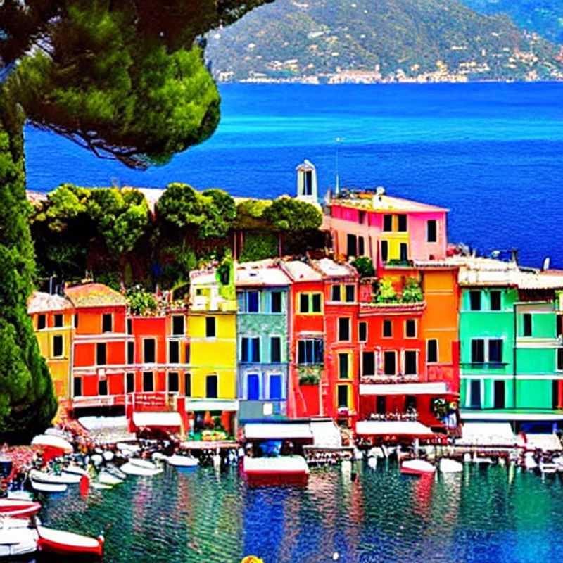 Vue pittoresque de Portofino, Italie, baignée par le soleil printanier, un joyau coloré à découvrir absolument pendant votre spring break.