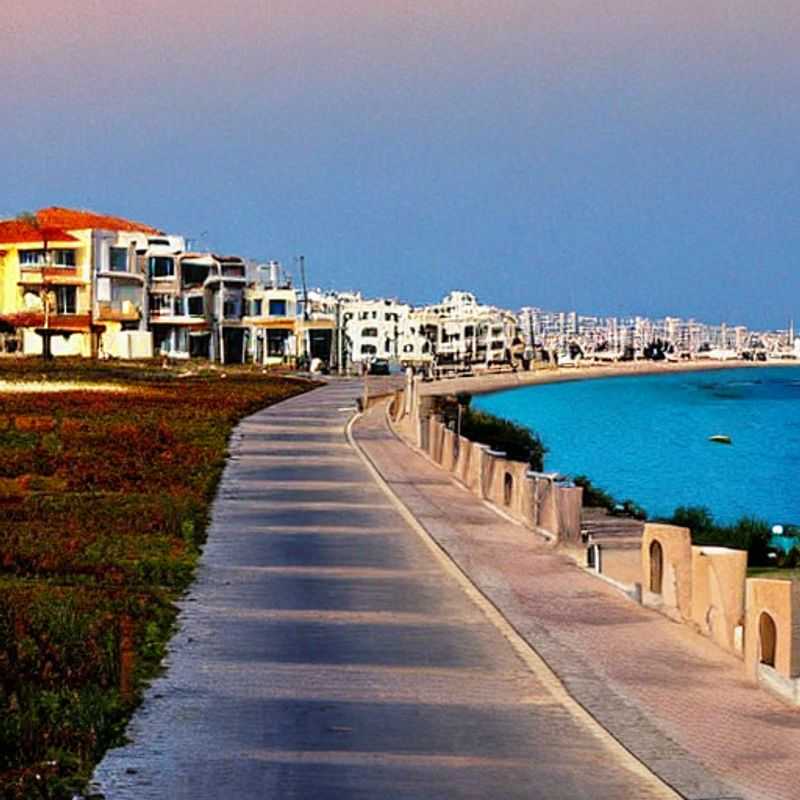 Deux amis profitant du soleil printanier sur la plage de Larnaca, Chypre, avec la mer Méditerranée turquoise en toile de fond – L'escapade parfaite pour les vacances de printemps.