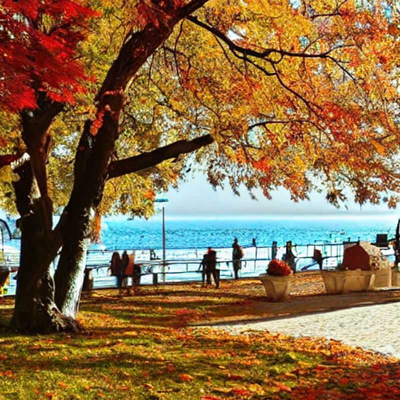 Vue pittoresque du Jardin Maritime de Varna, baigné par le soleil printanier, un lieu idéal pour se détendre et profiter de la brise marine pendant les vacances de printemps à Varna, Bulgarie.