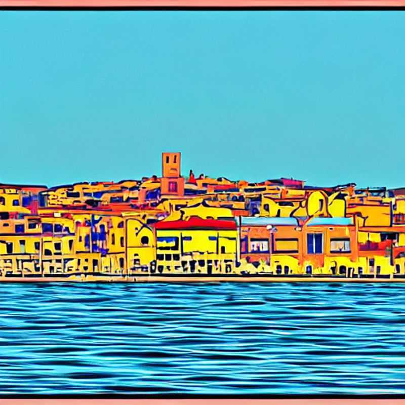 Des vacanciers profitant du soleil printanier sur les remparts d'Alghero, Sardaigne, avec une vue imprenable sur la mer Méditerranée turquoise. Une pause parfaite pendant les vacances de printemps!