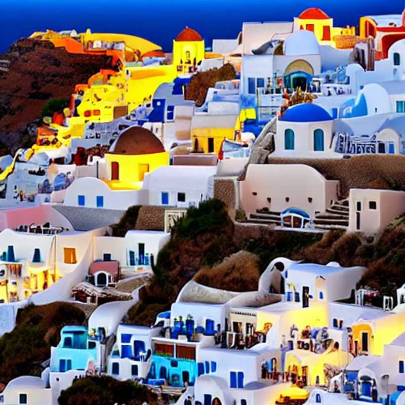 Dois casais apreciando a vista deslumbrante de Santorini, Grécia, durante as férias da primavera.