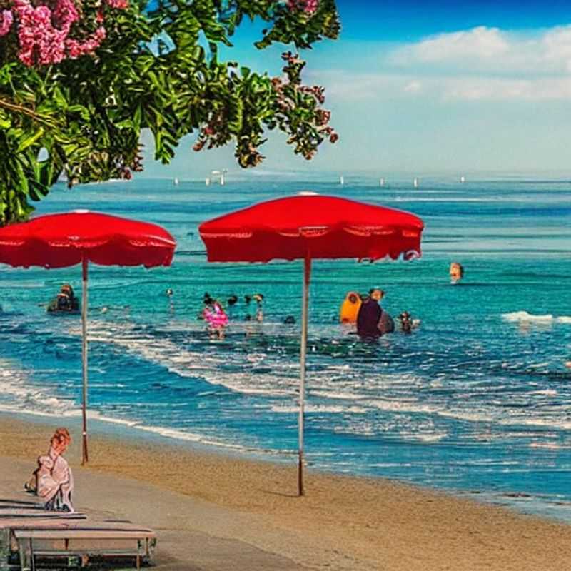 Deux jeunes filles riant et dégustant une glace sur la promenade ensoleillée de Burgas, profitant pleinement de leurs vacances de printemps en Bulgarie. (Two young girls laughing and enjoying ice cream on the sunny Burgas promenade, fully enjoying their spring break in Bulgaria.)