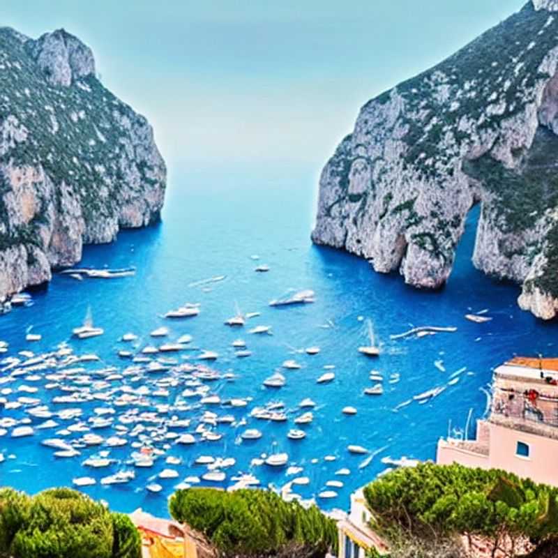 Casais brindando com Aperol Spritz em um terraço ensolarado em Capri, Itália, com as águas azul-turquesa da ilha de pano de fundo perfeito para suas férias de primavera. (Couples toasting with Aperol Spritz on a sunny terrace in Capri, Italy, with the island's turquoise waters as the perfect backdrop for their spring break vacation.)