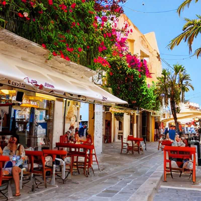 Pareja disfrutando de las vistas pintorescas del puerto veneciano de Chania, Grecia, con sus vibrantes colores y el sol primaveral besando el agua cristalina, durante sus vacaciones de primavera.
