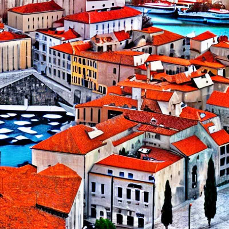 Deux couples profitant de la vue magnifique sur le port de Zadar, en Croatie, pendant les vacances de printemps.