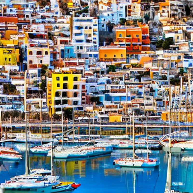Sun-drenched Alicante: Palm trees sway along the vibrant Explanada de España, inviting spring breakers to explore the bustling harbor and soak up the Mediterranean atmosphere.