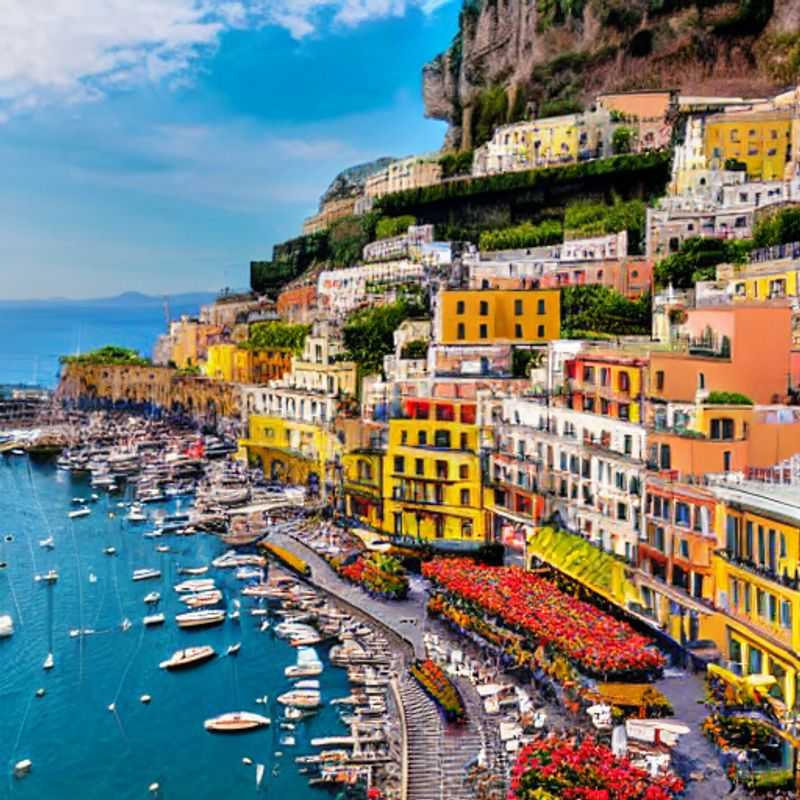 Deux amis se promenant dans les rues ensoleillées de Sorrente, en Italie, pendant les vacances de printemps, découvrant les merveilles de cette charmante ville côtière.
