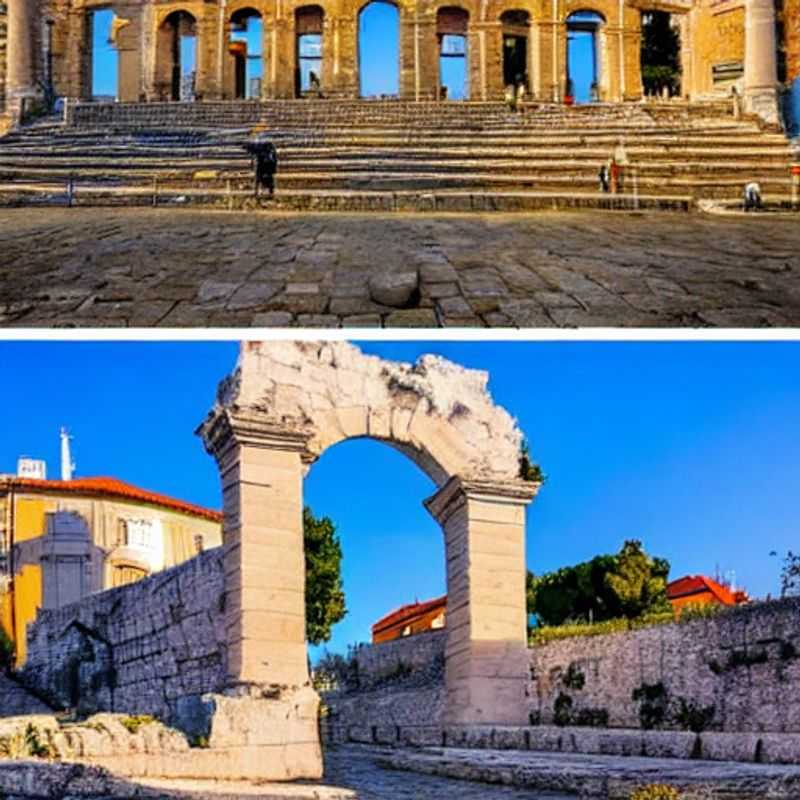 Arène de Pula baignée par la douce lumière du printemps, un spectacle antique et vibrant qui attend les explorateurs pendant les vacances de printemps en Croatie.
