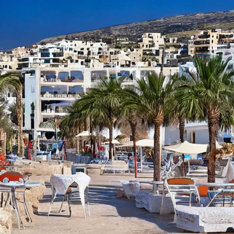 Deux personnes se détendant sur la plage de Larnaca, Chypre, profitant du soleil printanier et de l'atmosphère relaxante de la méditerranée.