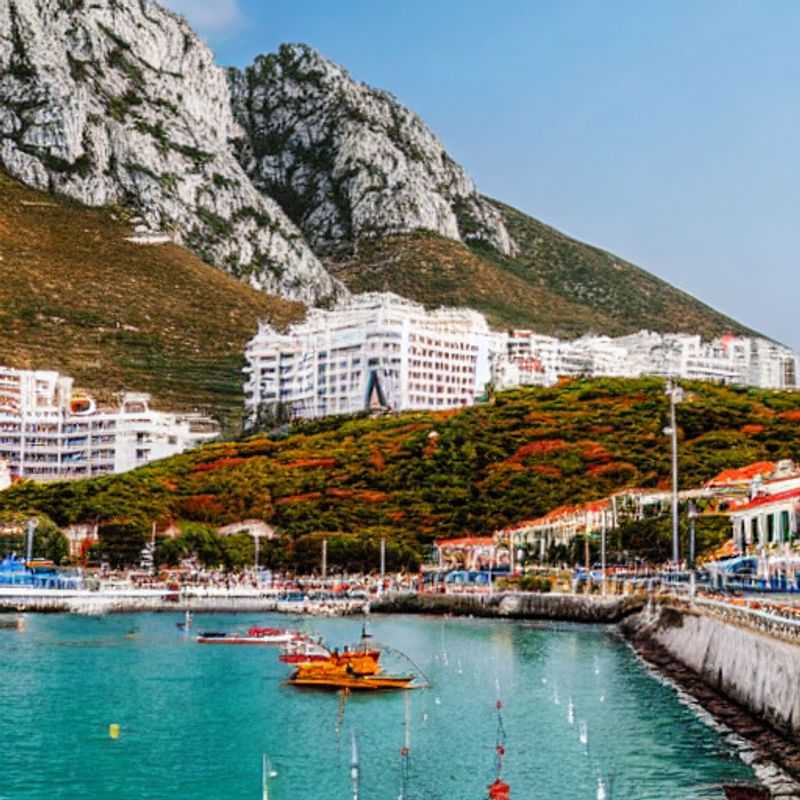 The Rock of Gibraltar majestically rising above the Mediterranean, beckoning spring breakers with its unique blend of British and Mediterranean charm.