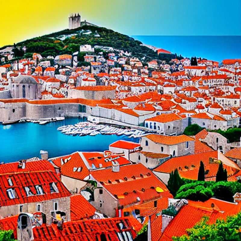 Vue imprenable sur les remparts de Dubrovnik, baignée par le soleil printanier, un incontournable de votre spring break en Croatie!