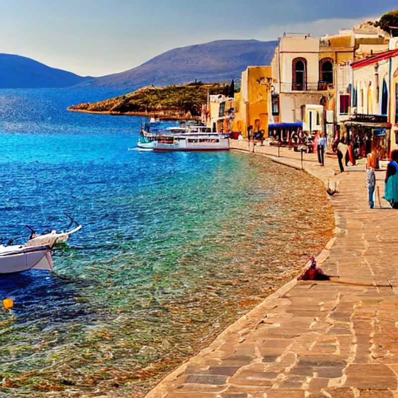 Dos jóvenes explorando el pintoresco puerto veneciano de Chania, Grecia, disfrutando del ambiente primaveral durante sus vacaciones de primavera. (Two young people exploring the picturesque Venetian harbor of Chania, Greece, enjoying the spring atmosphere during their spring break.)